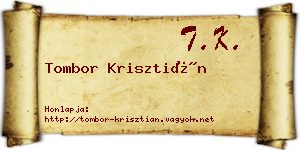 Tombor Krisztián névjegykártya